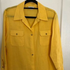 Bright Yellow Linen Shirt